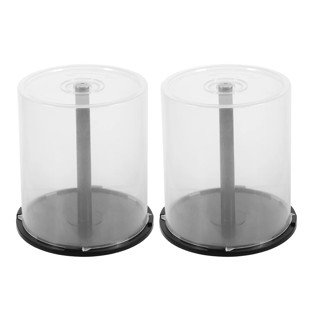 2 uds Cds organizador cajas de plástico para Cd paquete de 100 cubo contenedor para Dvds columna fundas para Cd de Dvd paquete de 100 estantes contenedor de columna de cubo