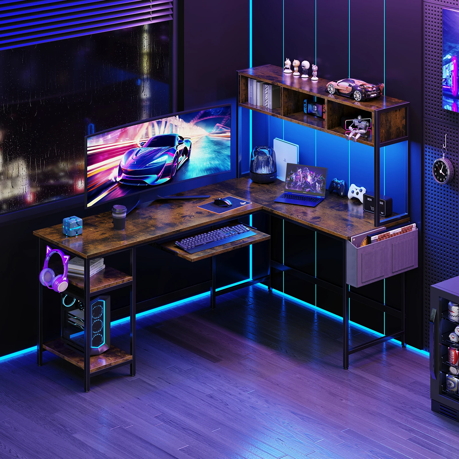 JHK 67" L Shaped Gaming Desk Corner Desks for Compact Spaces