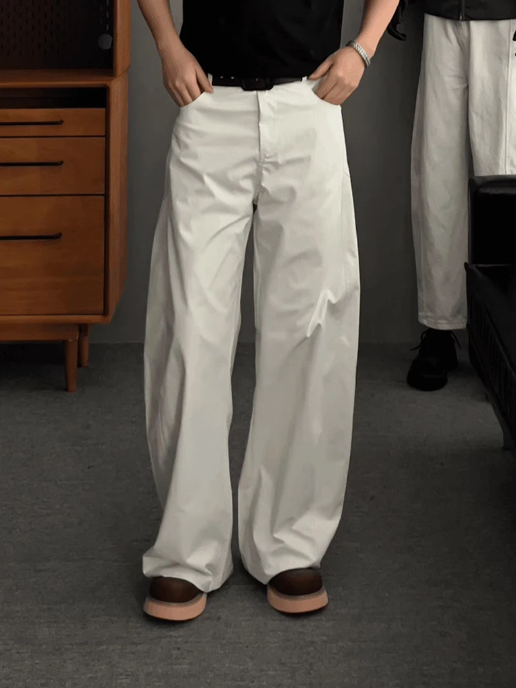 

Qui Dry Wide Leg Casual Pants Men's Summer Thin Blade ape Loose Fit Cleanfit Long Trousers Breathable Straight Tube Pants