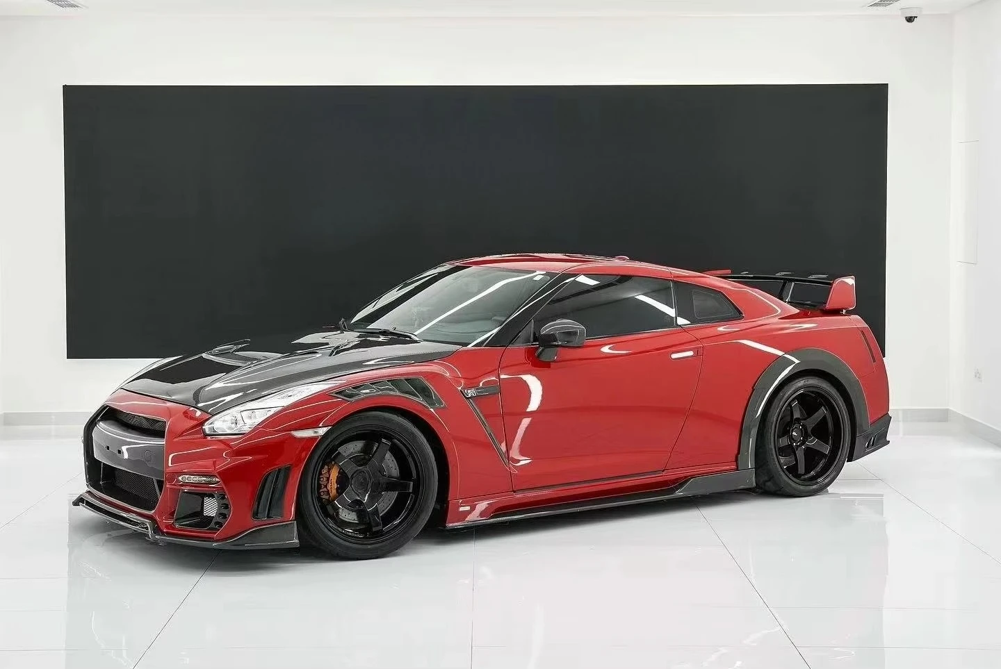For  GTR R35 Carbon Fiber Body Kit KP-style Front and Rear Bumper Spoiler Widebody New Condition Upgraded for GTR R35