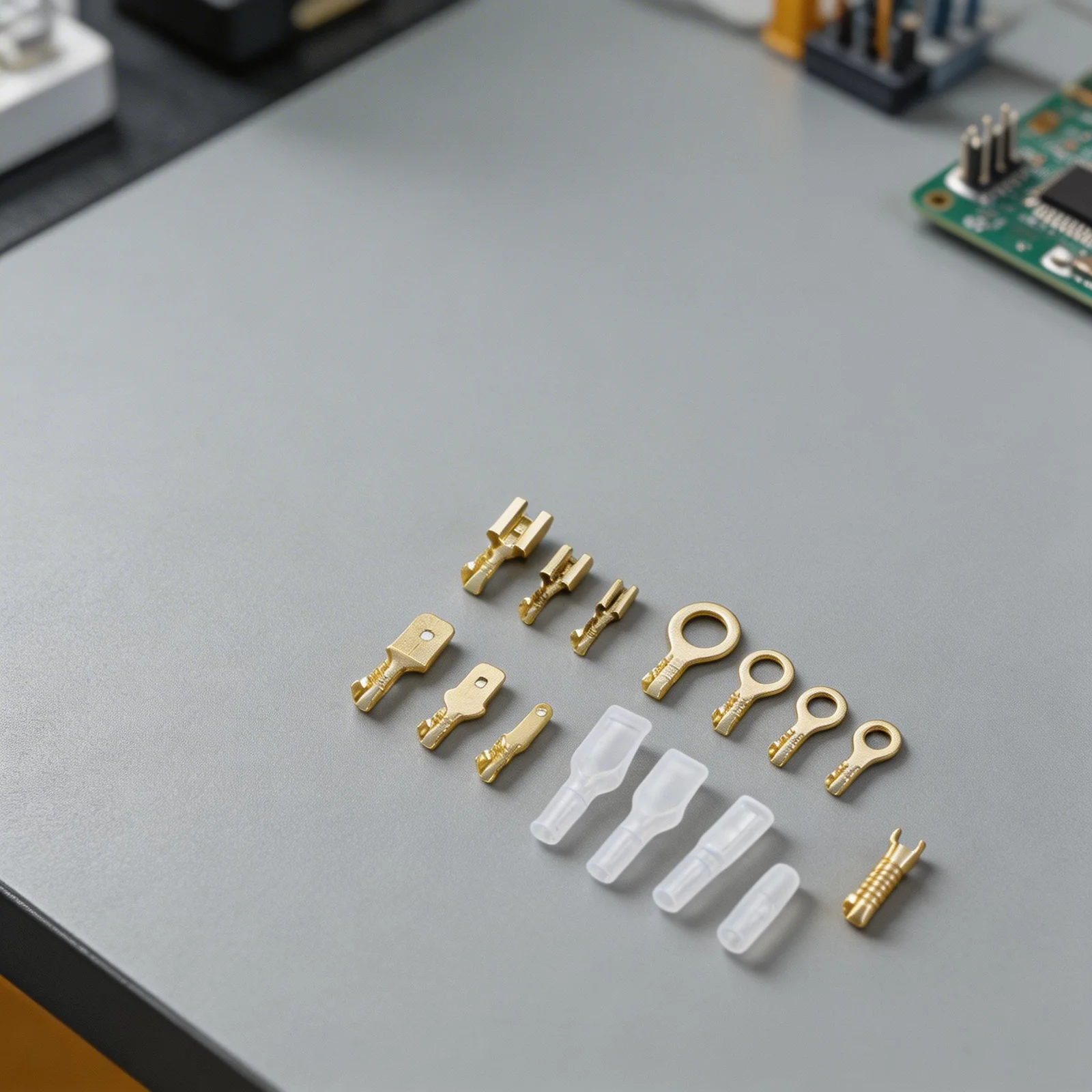 1000PCS Brass Coated Male Female Crimp Terminals 2.8mm 4.8mm 6.3mm with Insulating Sleeves for Electrical Connection Projects
