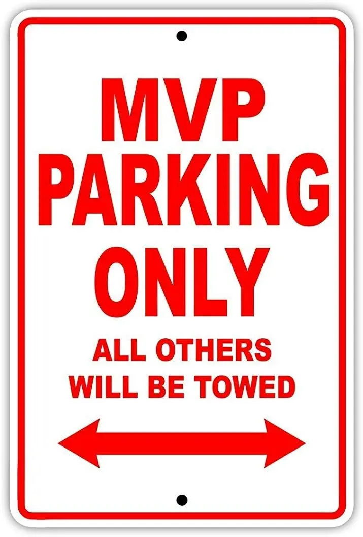 Unoopler MVP Player Athlete Parking Only Gift Decor Garage Metal Tin Sign Sign 8x12 inch;