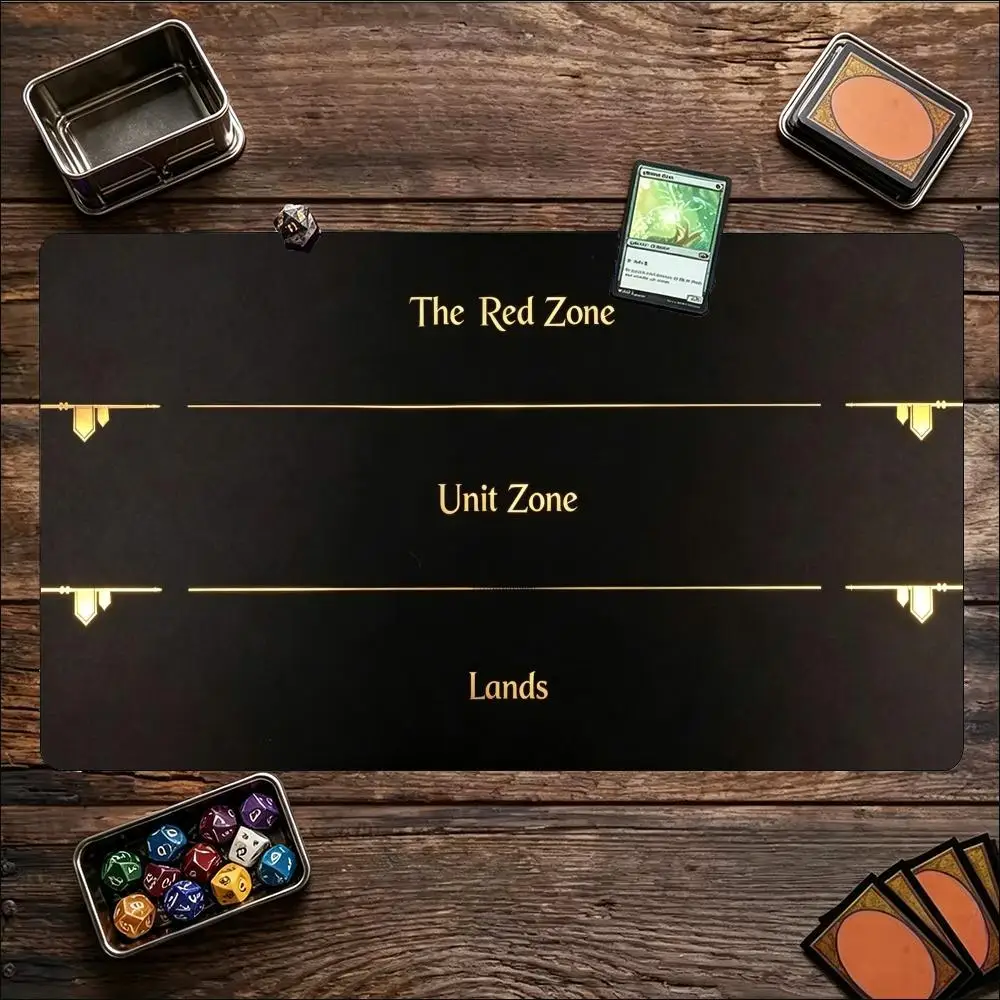 Trading Card Game Playmat With Game Zones Non Slip Rubber Pad Smooth Top Large Tabletop Battle Mat TCG Gaming Accessories