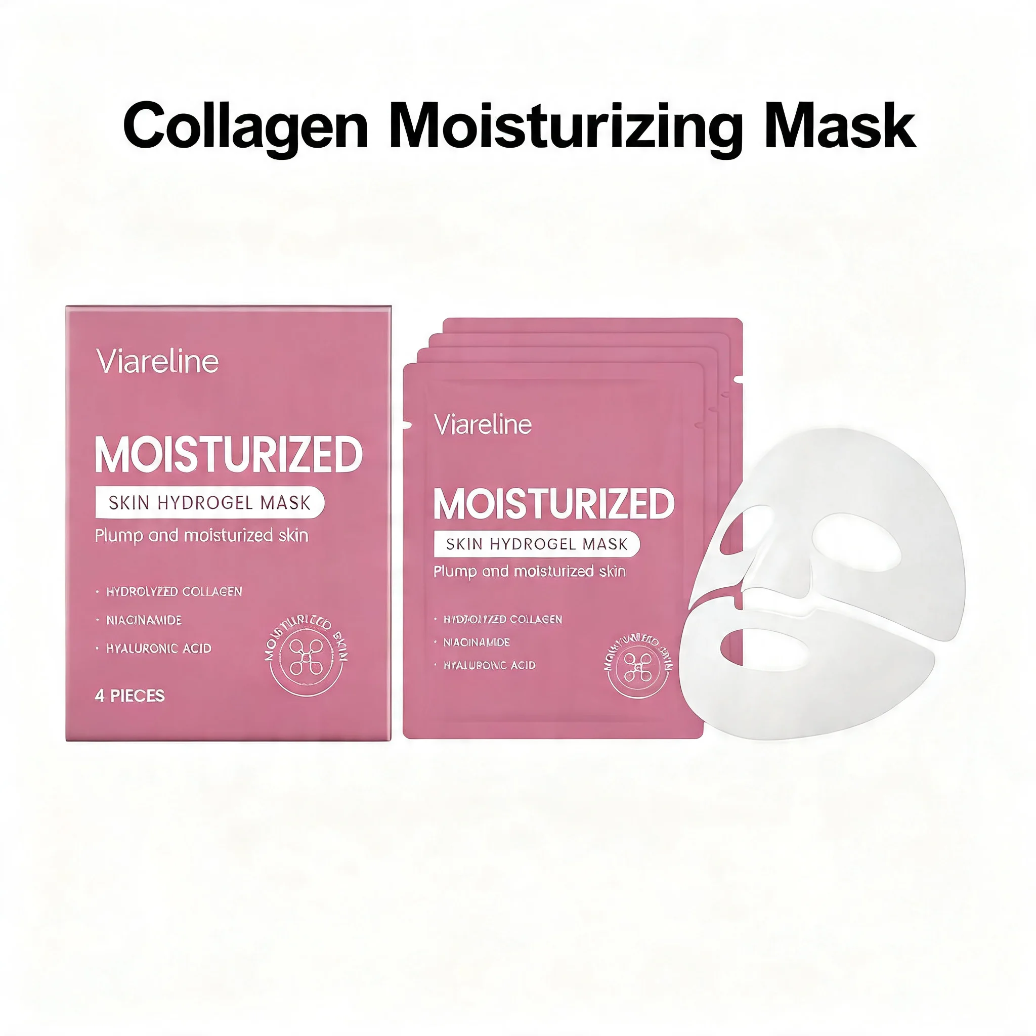 Collagen Moisturizing Mask, Moisturizing Sheet Mask with Collagen Hyaluronic Acid, Deep Hydration Plumping for Sensitive Skin