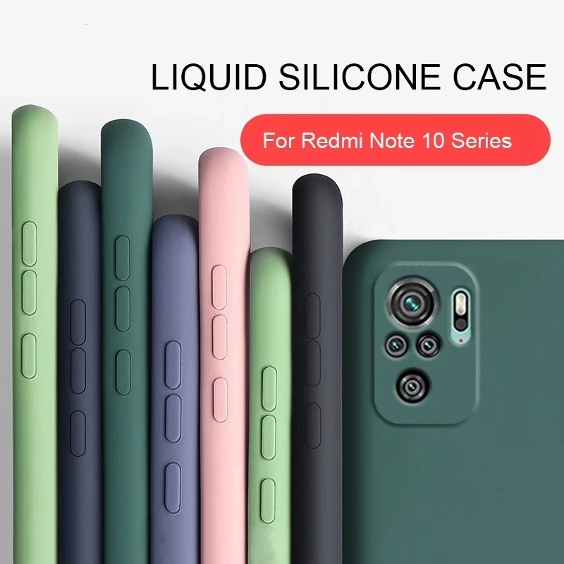 New Original Liquid Silicone Case For Redmi Note 10 Pro Case Redmi Note 11 10 Pro 11S Cover Shell Coque Soft TPU Back Fundas