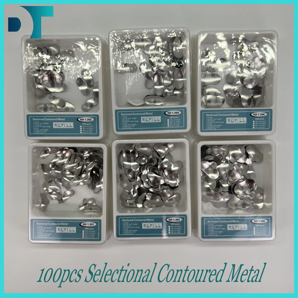 

Стоматологические секционные контурные матрицы, набор металлических колец, материалы для формирования зубов, ортодонтические матрицы, 100 шт./упаковка