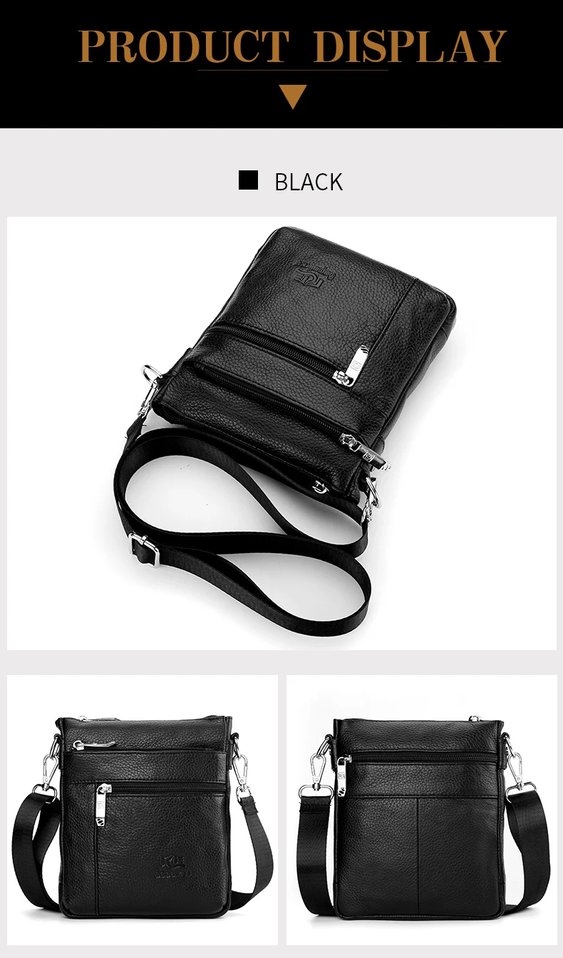 Herren-Einzelschultertasche aus echtem Leder, lässige Business-Umhängetasche, hochwertige Ledertasche für Herren – Detail 11