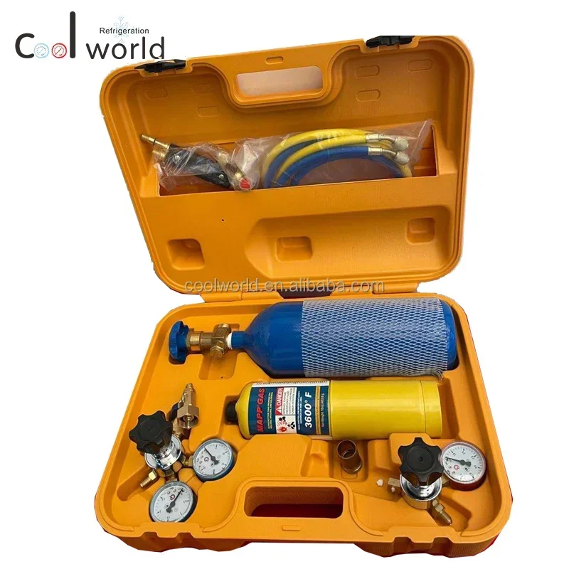 NEW Portable Oxyacetylene Welding Cutting Kit Gas Torch Set With Oxygen Cylinder