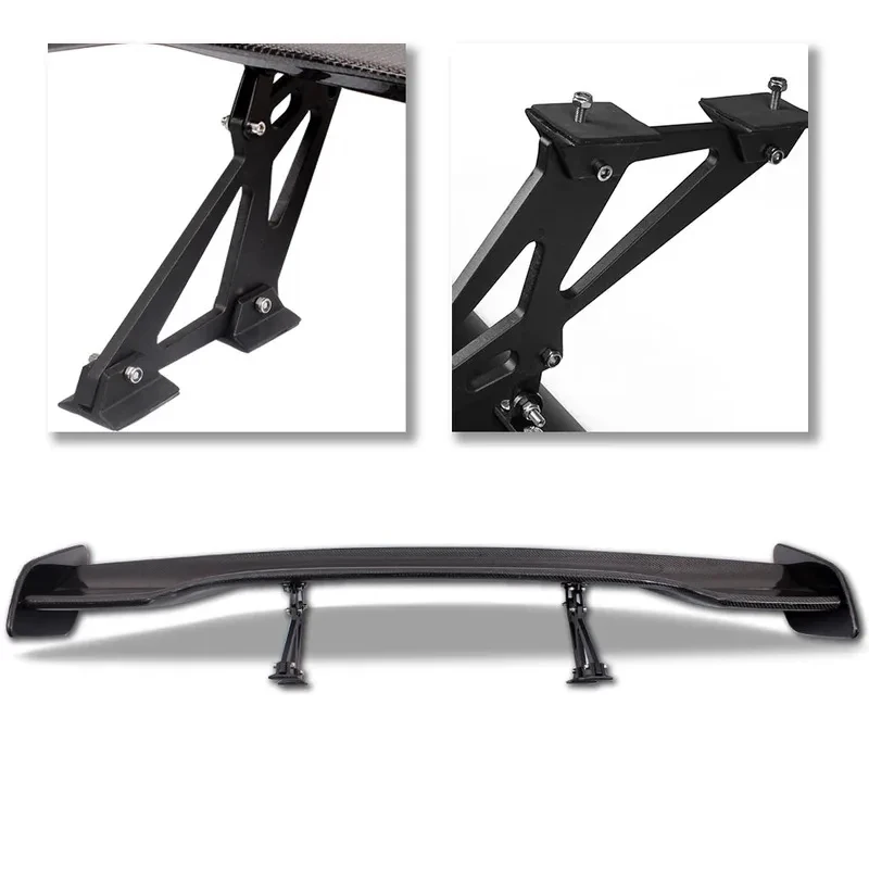 

GT Style 57 Inch Carbon Fiber Rear Wing Spoiler With Adjustable Bracket Car Trunk