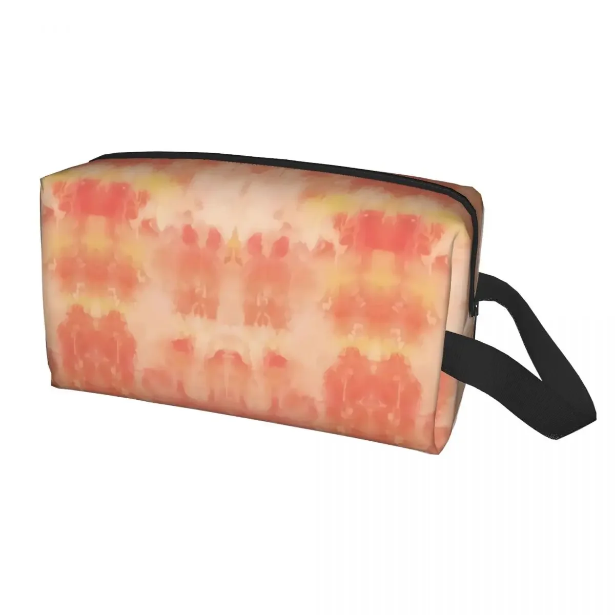 Custom Bright Orange Tie Dye Print Cosmetic Bag Women Big Capacity Traditional Dyeing Makeup Case Beauty Storage Toiletry Bags