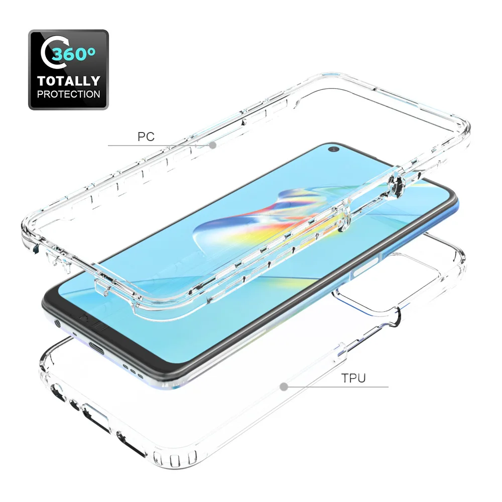 

Transparent Airbag Case for OPPO A54 4G Two- in-One Shockproof Silicone Soft Cover Capa Funda coque