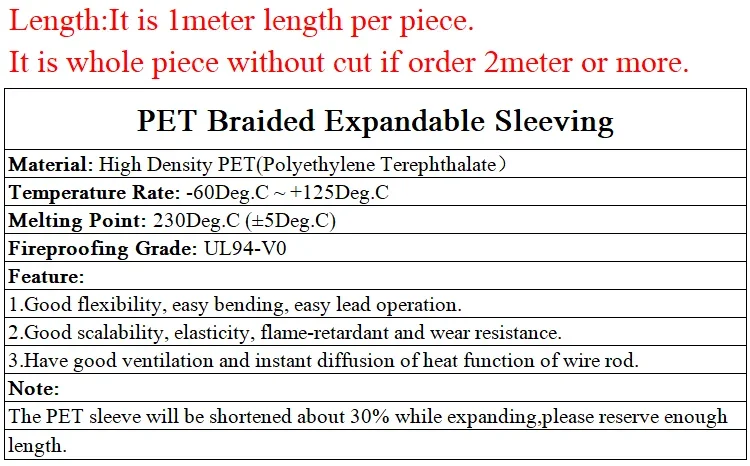 Fioletowy PET pleciony drut z długim rękawem 3 4 6 8 10 25mm obcisłe wysokie gęstości kabel w izolacji ochrony rozbudowy pojedynczy kolor