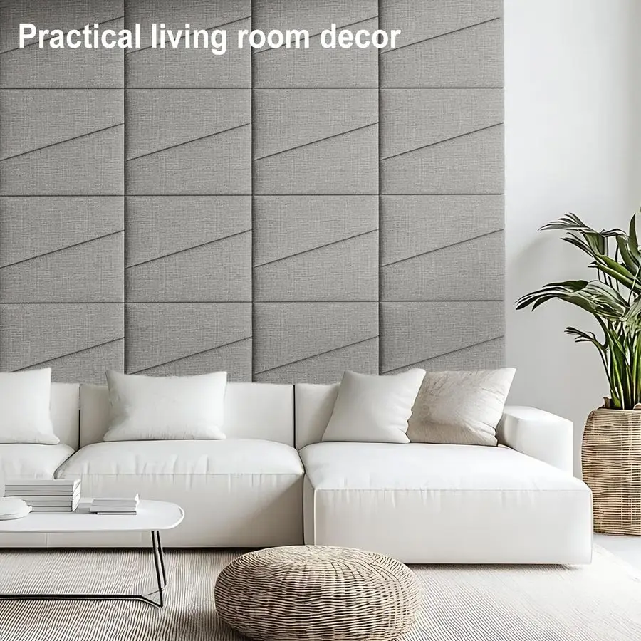 وعصا اللوح الأمامي لغطاء سرير كوين من القماش المنجد على الحائط ولوحة الحشو على الحائط باللون الرمادي الفاتح لغرفة النوم L