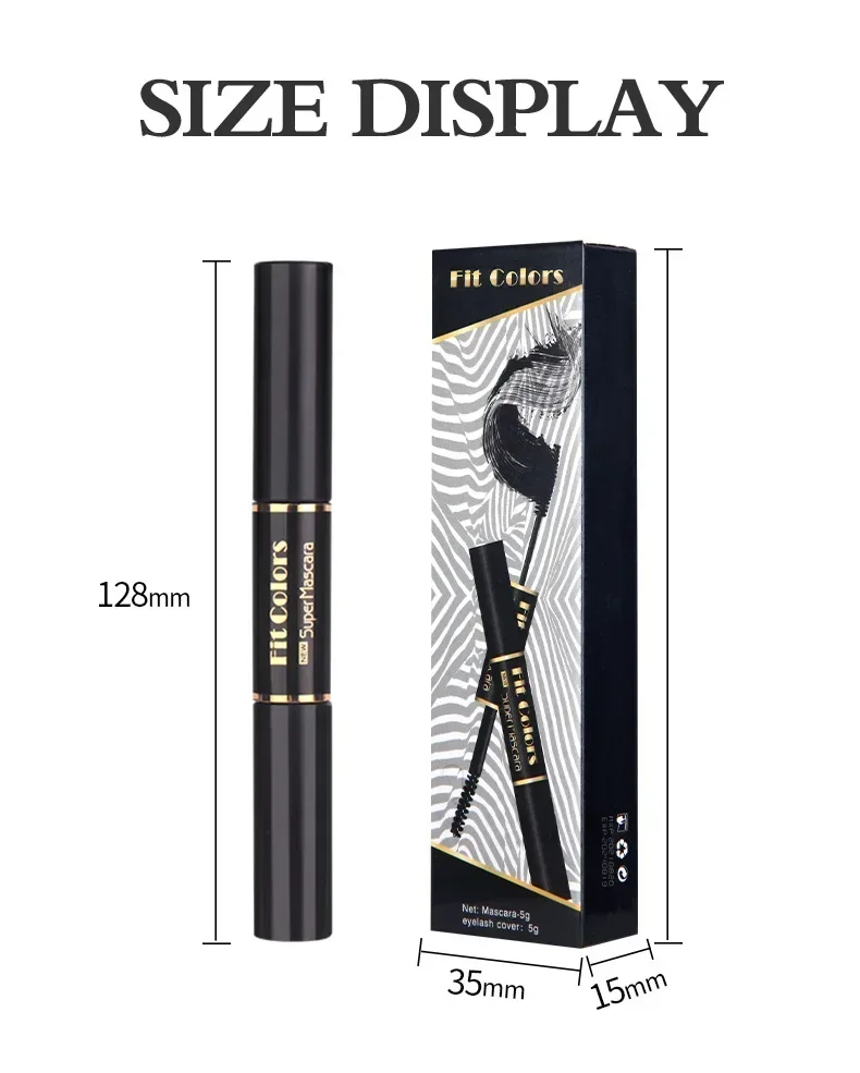 1pc Doppia testa Impermeabile Mascara colorato Estensione ciglia Arricciatura spessa Mascara bianco blu viola a lunga durata ad asciugatura rapida