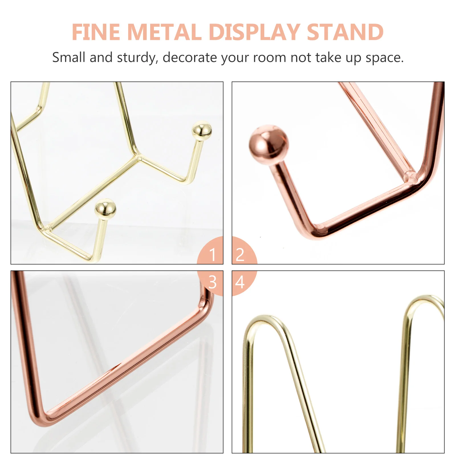 

2Pcs Photo Iron Metal Holder Simple Desktop Sturdy Base Modern Study Office Use Storage Collecting Tool