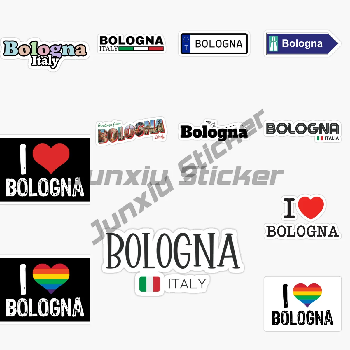 

BOLOGNA ITALY Car Stickers Vinyl Self-adhesive Waterproof Sunscreen Stickers Customizable Car Accessories Decals
