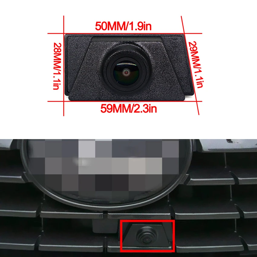 Car Front View Camera AHD CCD 1080P 140° Wide Angle Waterproof Night Vision CCD For Lexus NX200t NX300h