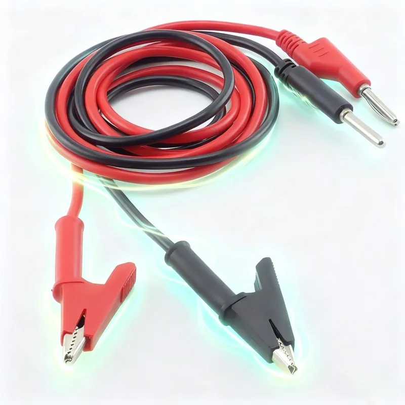 1M Clip Crocodile Wire Test Double-end Electrical Banana Plug and Alligator Lead Wire Line 15A Multimeter DIY Connector C3