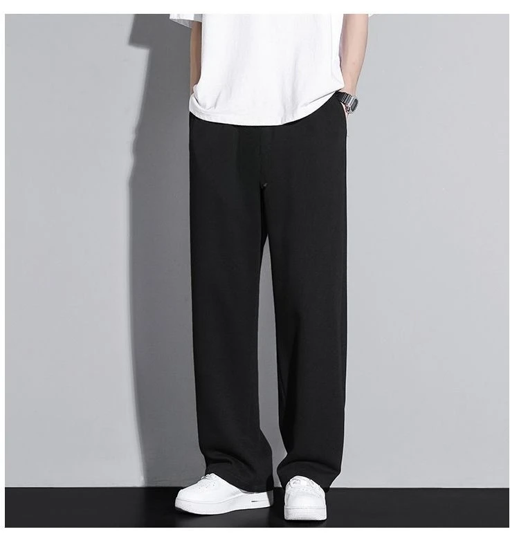 

New Sanitary Pants for Men Gray Straight Leg Casual Pants for Couples Loose Hanging Sports Pants