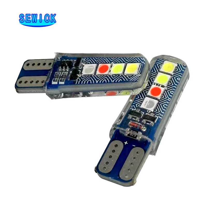 

500pcs T10 W5W RGB Led Strobe Flash Light 194 168 LED Blink Light Bulb Clearance Lights Car Side Wedge Parking 12V Lights