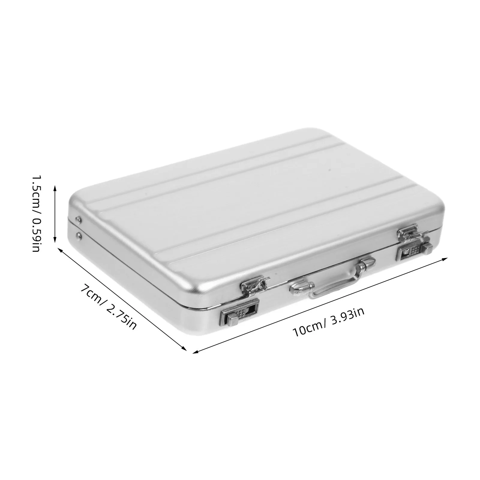 Business Card Storage Box Aluminum Alloy Compact Briefcase Style Cards Organizer Portable Business Cards Holder Desktop Office