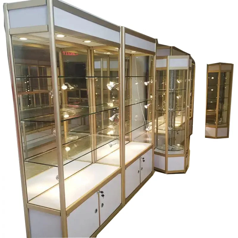 custom.customizable Glass showroom Display Cabinet Design Makeup Showcase Jewelry Showcase Hand-run Cabinet Showcase