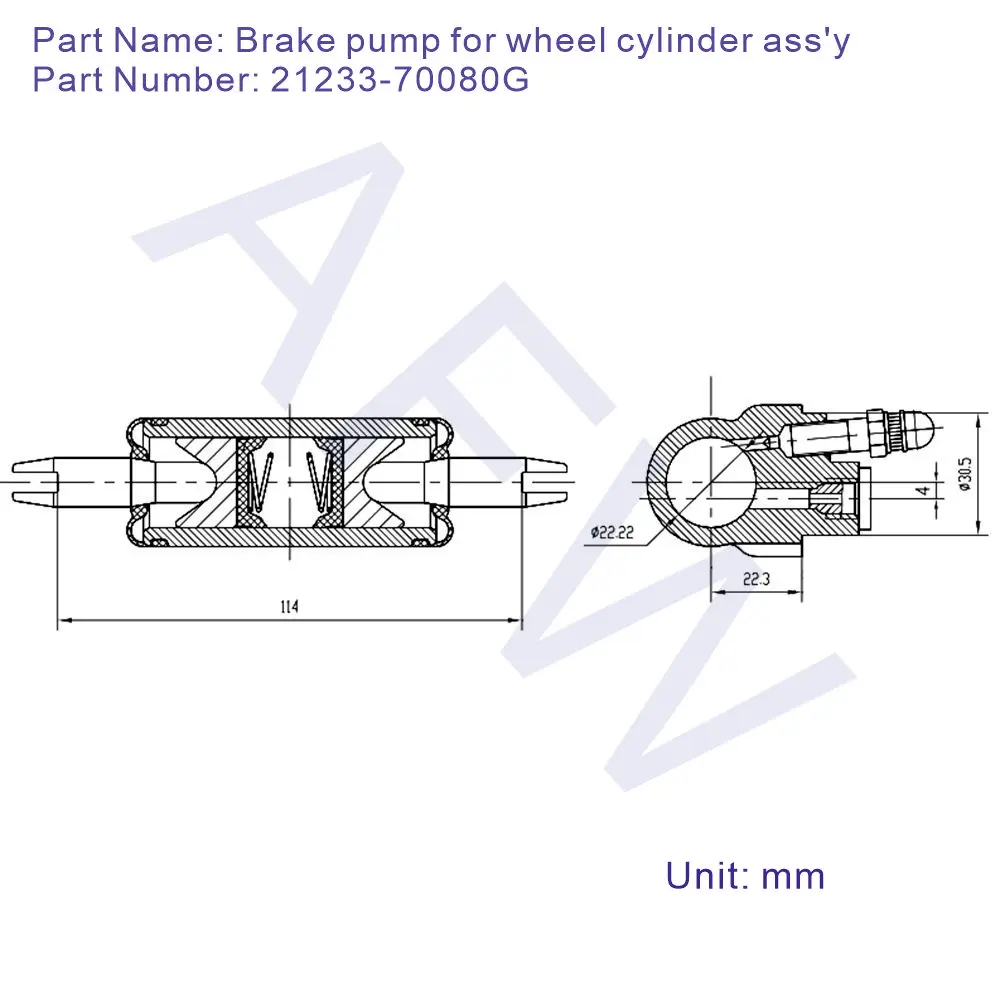 21233-70080G,Brake pump for wheel cylinder ass'y ,For 1.5T Heli forklift truck