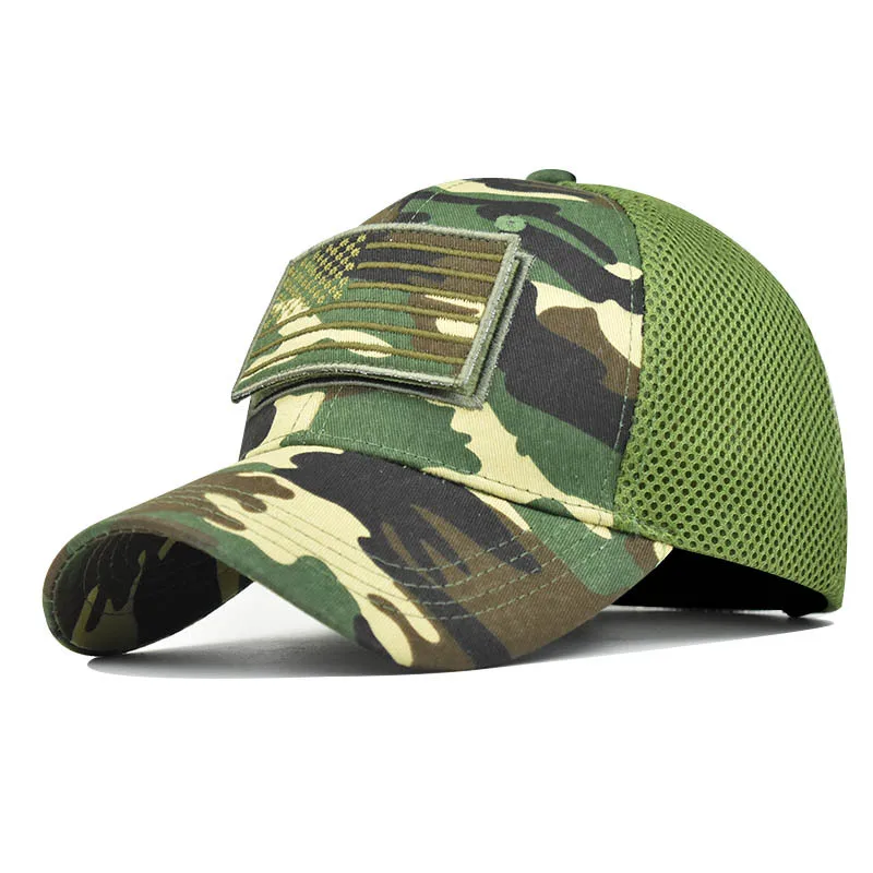 New Velcro Flag of the United States Camouflage Baseball cap Sticker Embroidered Mesh Hat moto baseball cap snapback