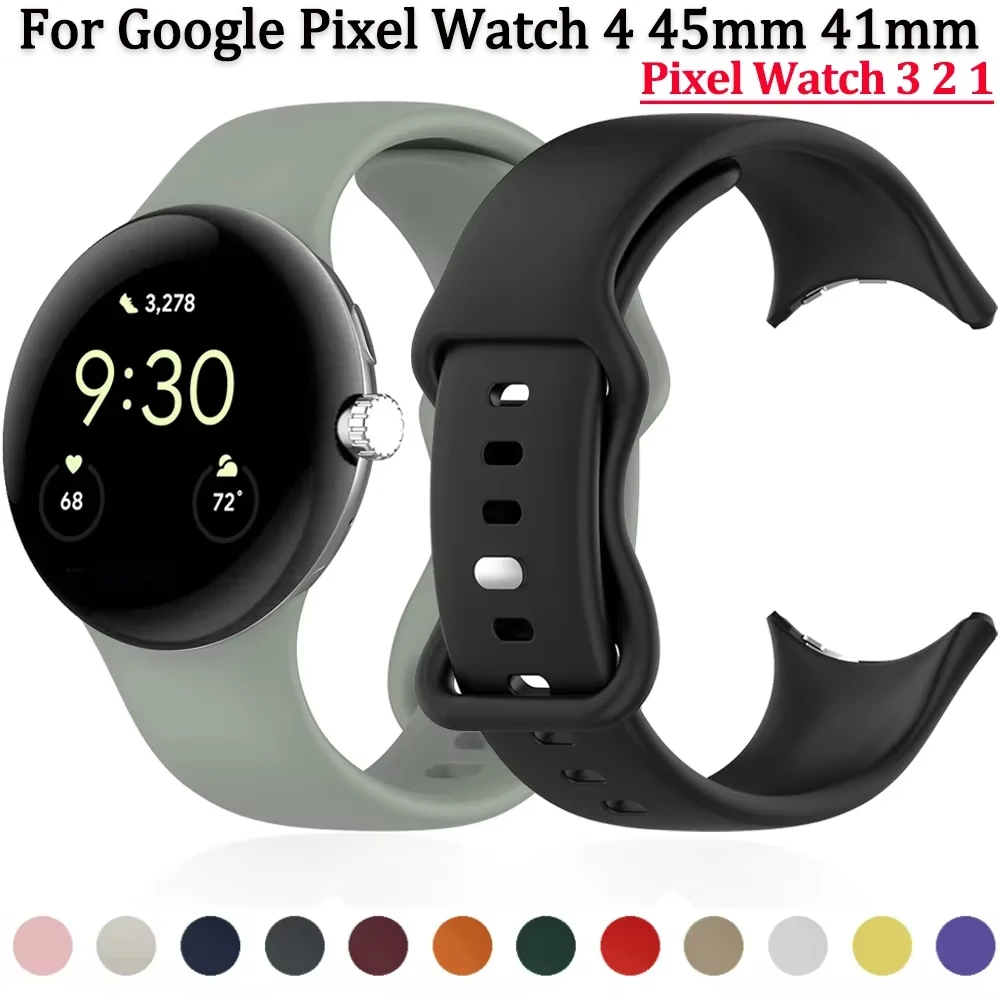 

No Gap Silicone Strap for Google Pixel Watch 3/4 45mm 41mm Original Bracelet Wristband Belt for Google Pixel Watch 1/2/3/4 Band