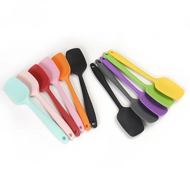 Universal Heat Resistant Integrate Handle Silicone Spoon Scraper Spatula Ice Cream Cake For Kitchen Non-Stick Cooking Tools