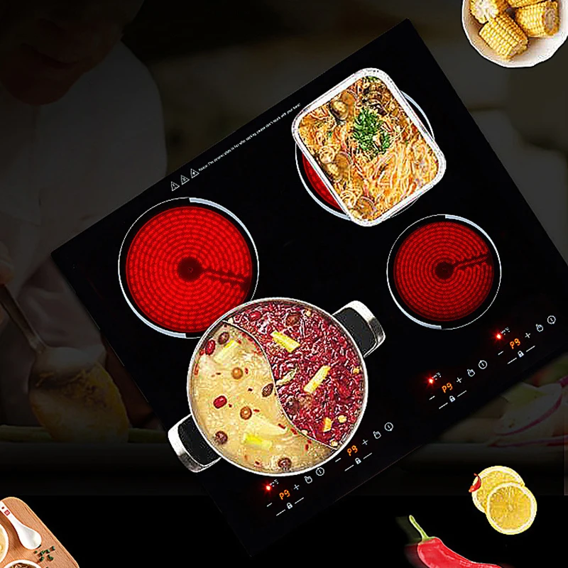 Induction Cooker High-fire Cooktop Adjustable Power Magnetic Hot Plate Commercial Integrated Multi-head Electric Ceramic Furnace