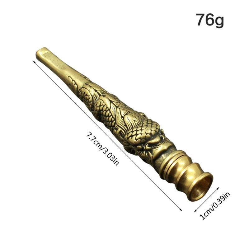 Antique Vintage Cigarette Filter Holder Chinese Carved Dragon Metal Reusable Herb Tube Smoking Pipe