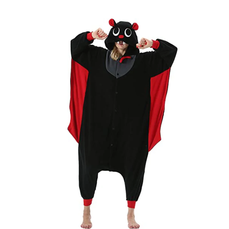 Black Bat Cartoon Pajamas Women Animal Movie Adult Christmas Gift Role Play Men Onesies