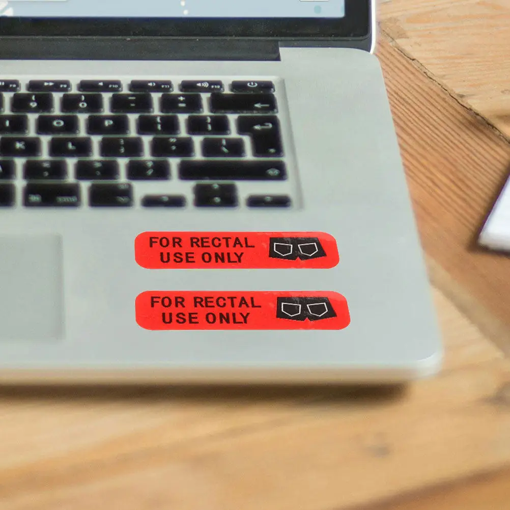 

2 Rolls Rectal Use Only Stickers Waterproof Funny Prank Decals Self-Adhesive for Adults Parties Halloween Office Humor Decor