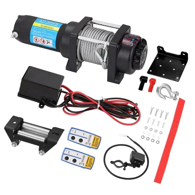 12V 13500 Pound Electric Winch with Synthetic Cord