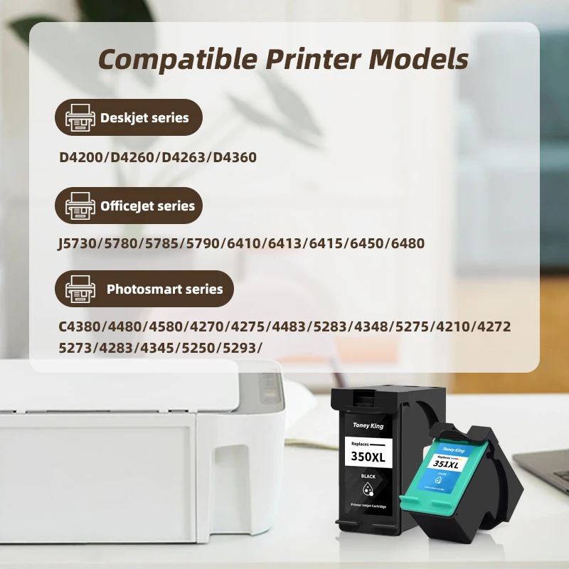 TONEY KING 350XL 351XL Remanufactured Ink Cartridge For HP 350 351 For HP D4200 C4480 C4580 C4380 C4400 C4580 C5280 C5200 C5240