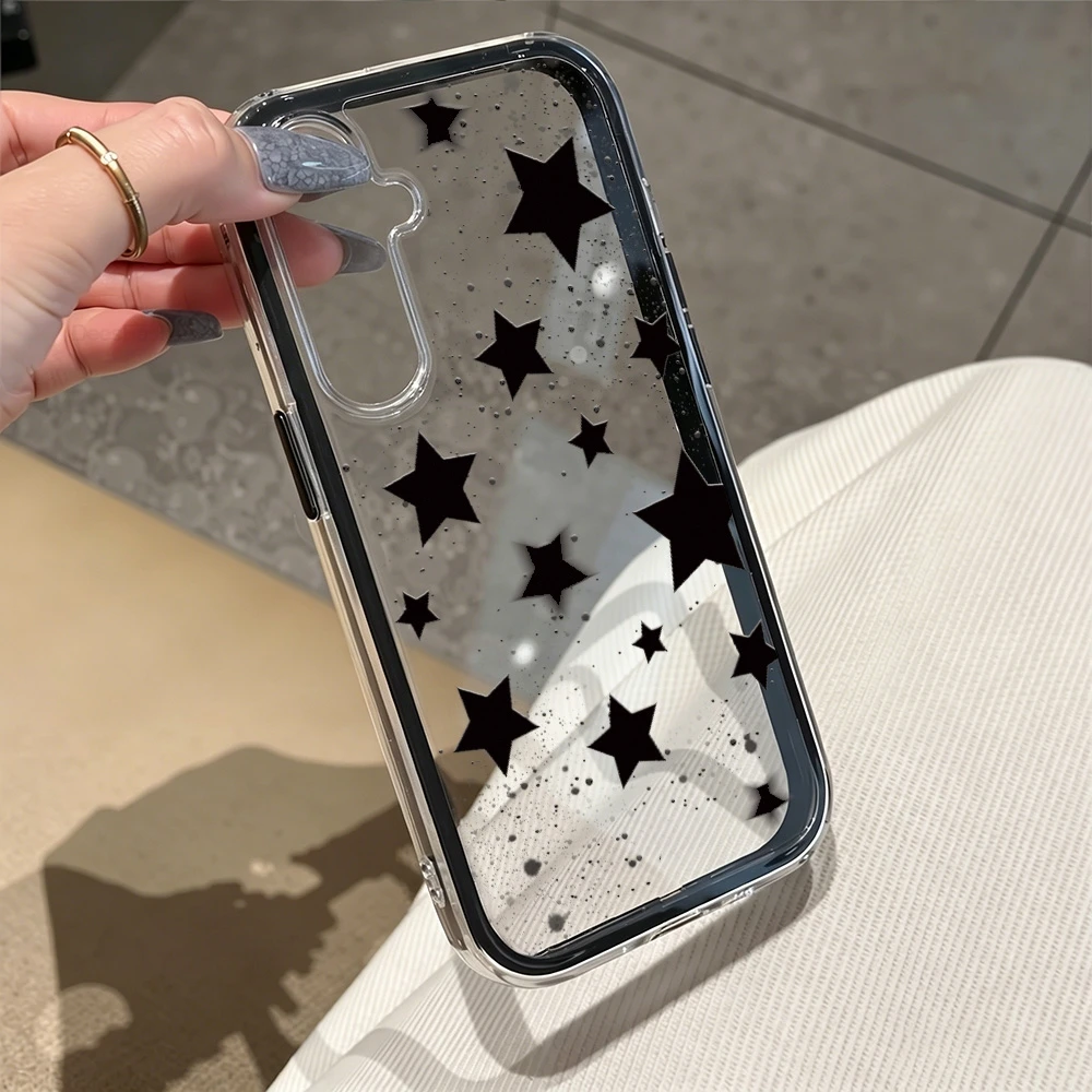 Soft TPU Star Painted Candy Color Phone Case For Samsung S26 Ultra S25 S24 Plus S23 A56 A55 A17 A07 A37 A57 5G Transparent Cover