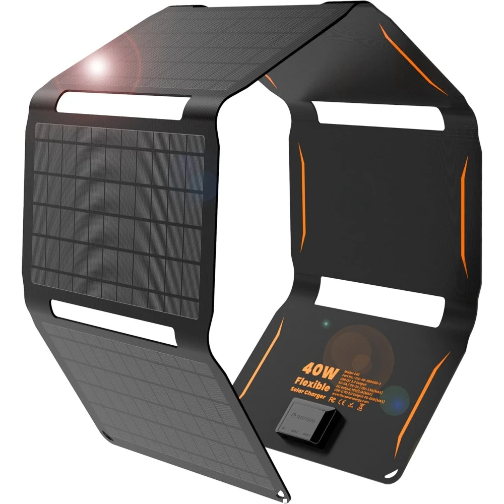 

Foldable Solar Panel Charger with USB-C and USB-A Outputs, Portable Solar Panel,Suitable for Mobile Phones, Power Banks, Tablets