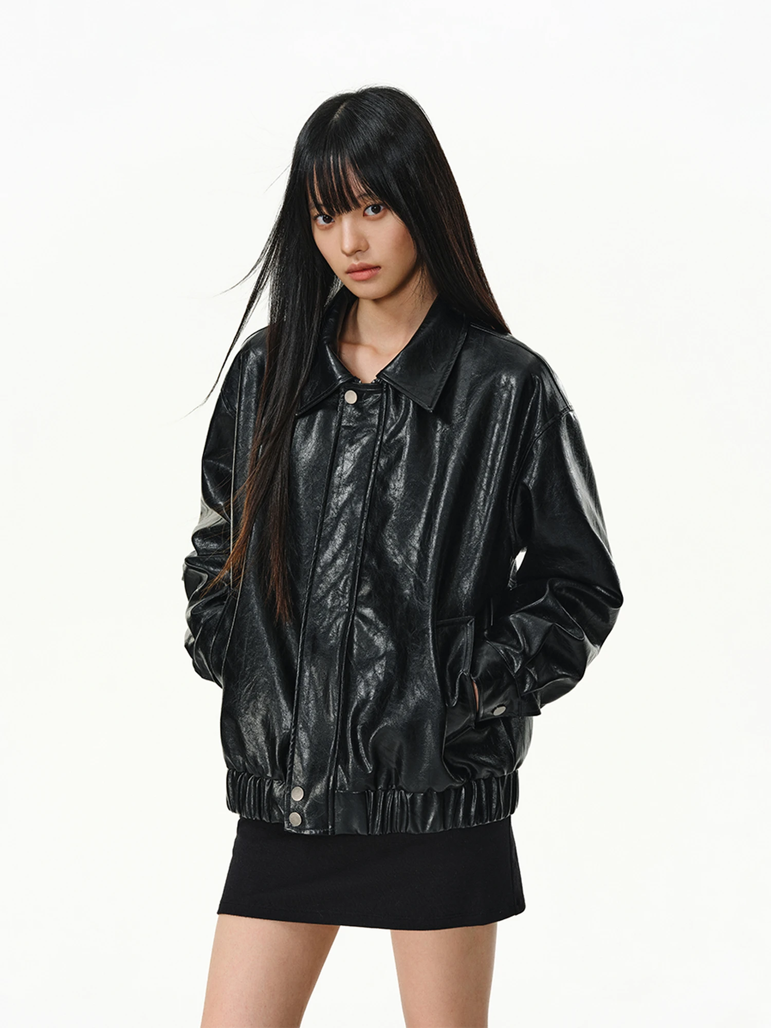 

ATRY Leather Jaet ort Sle Zipper Oil Leather Men's Women's Faionable Retro American Sle Youth ular Spring Autumn