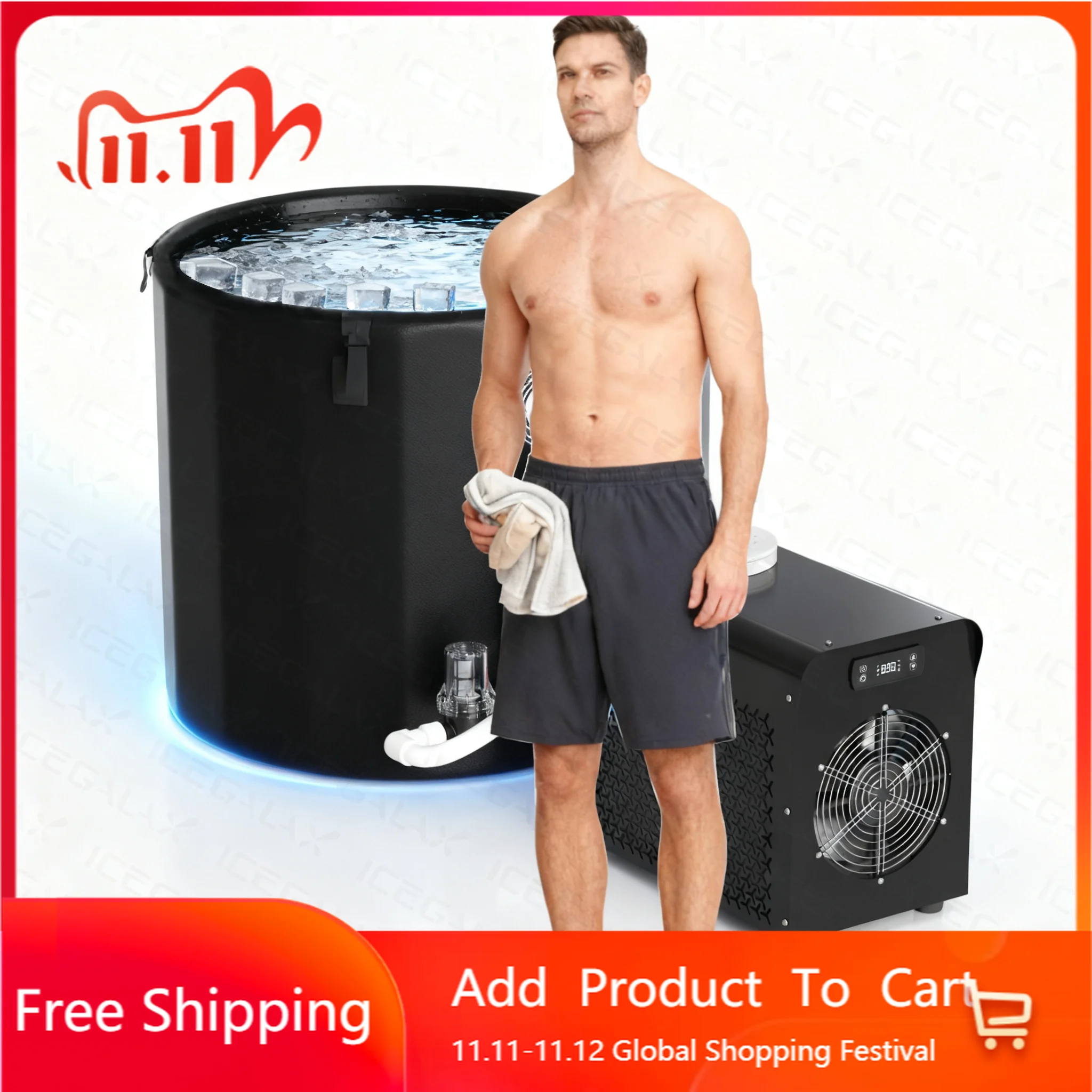1/3HP Mini Ice Bath Chiller Cold Plunge Tub Filter  Recovery