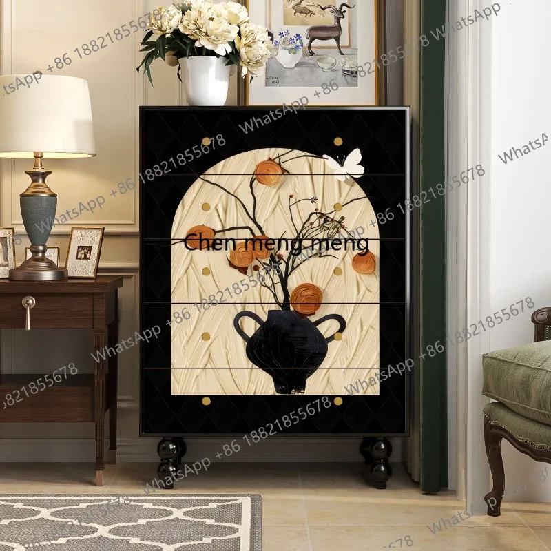

French antique chest of drawers solid wood locker bedroom living room decorative cabinet