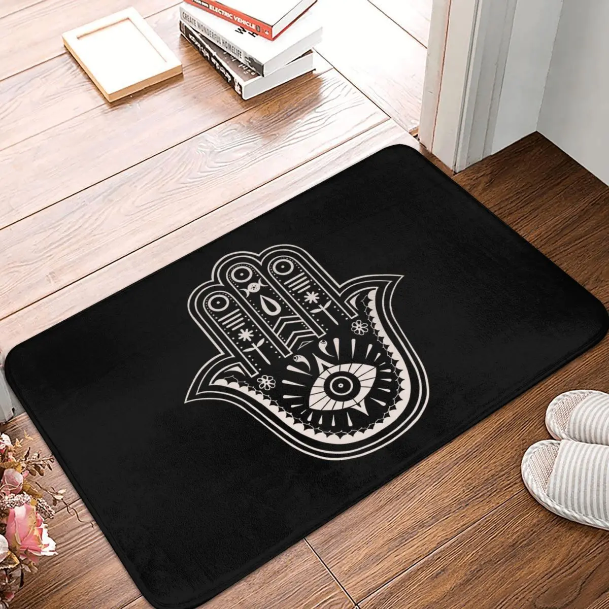 

Cool Hamasa Hamsa Hand Fatima Non-slip Rug Doormat Kitchen Mat Balcony Carpet Indoor Decorative