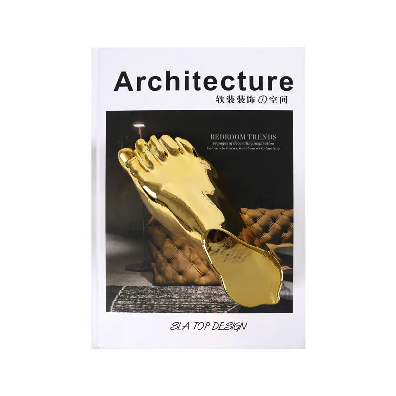 モダンなミニマリストのライト高級抽象的な足の形モデルハウス営業所展示デスクトップ装飾ゴールド電気メッキまたは