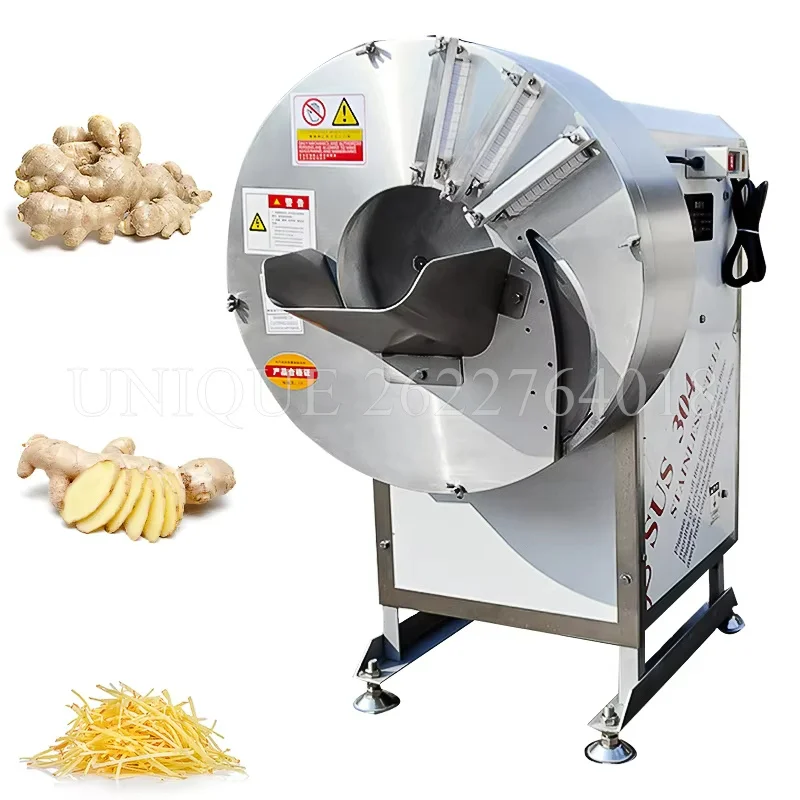 Commercial Large Vegetable Cutting Machine Stainless Steel Ginger Shredder Electric Potato Radish Fruit Slicing Shredding Maker