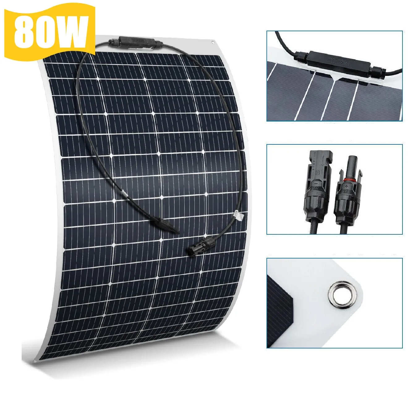 Powerful 80W Power Flexible Solar Panels 18V Systerm Solar Panel For The Garden Camping Household Solar Cells Off grid Solar Kit