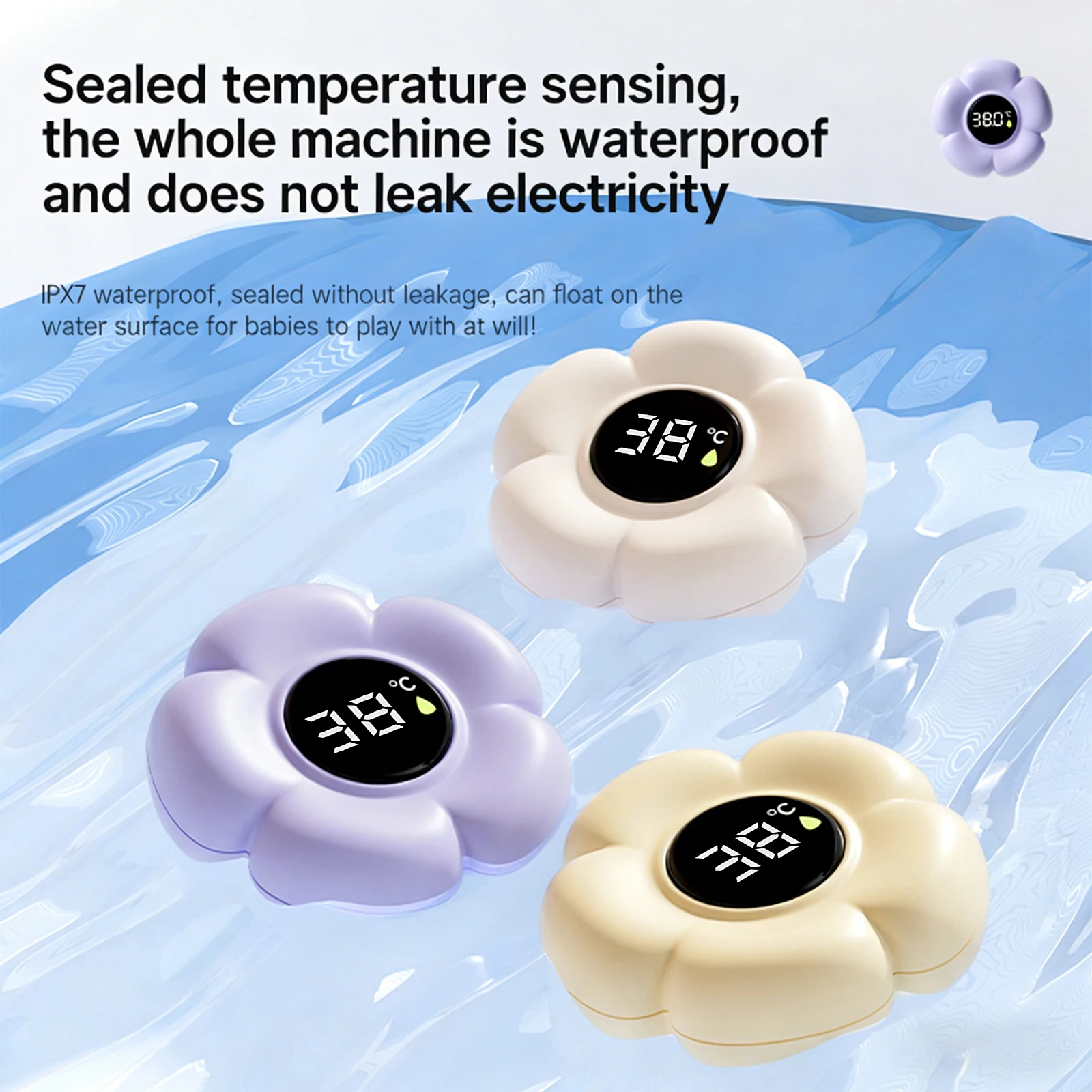 Baby Bath Thermometer with LED Display & Color Alerts Safety Temperature Water Thermometer for Newborns & Toddlers