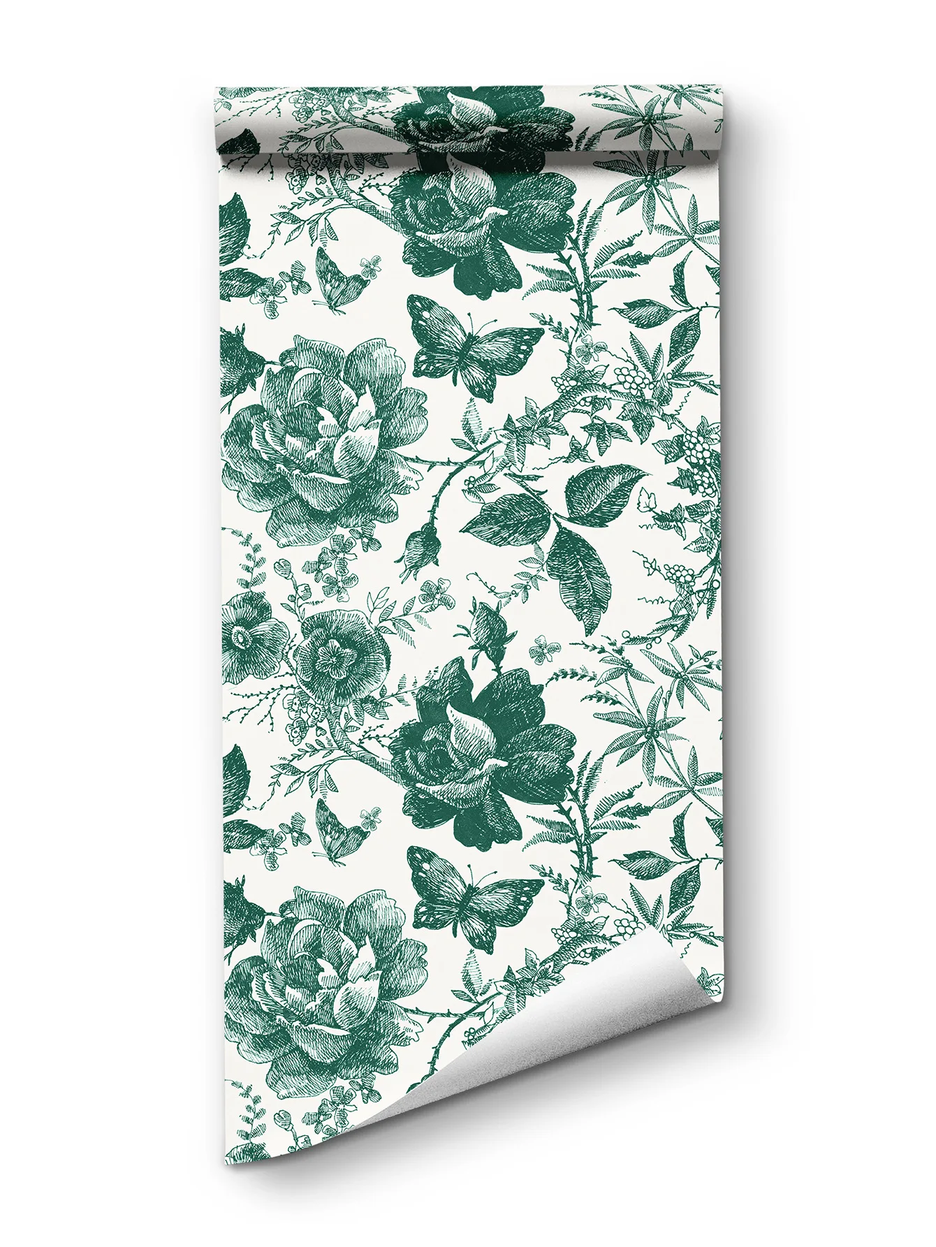 

Rose Floral Peel and Stick Wallpapers Green Self Adhesive Contact Paper Removable Waterproof Wallpaper for Bedroom Home Decor