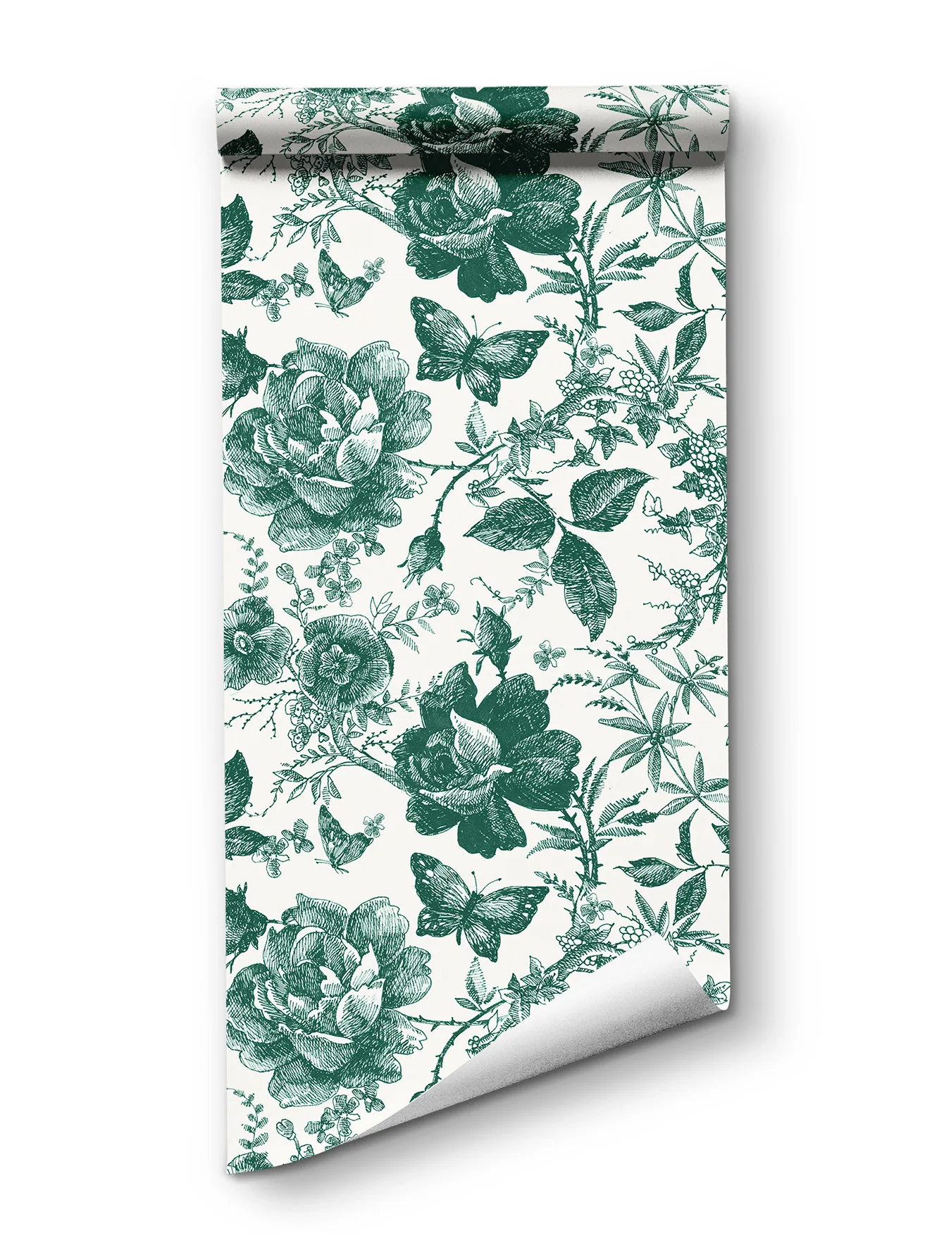 Rose Floral Peel and Stick Wallpapers Green Self Adhesive Contact Paper Removable Waterproof Wallpaper for Bedroom Home Decor