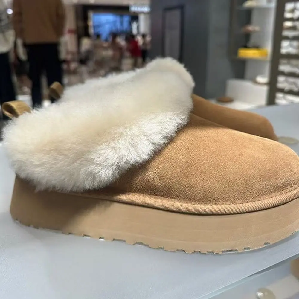 شتاء جديد المرأة سميكة وحيد صوف الغنم المضادة للانزلاق الثلوج الأحذية موضة المرأة البسيطة الدافئة سميكة المرأة الأحذية الدافئة #3