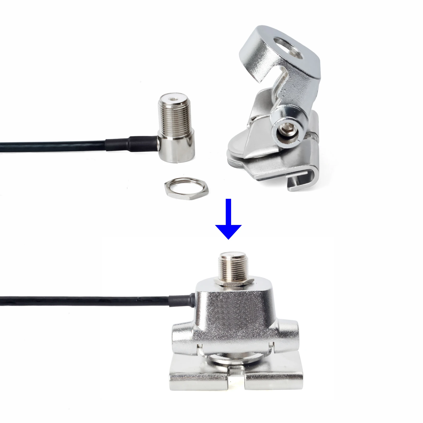 Fahrzeug Schinken Mobilfunk antenne Montage Basis clip Lippe mit 16,4 Fuß RG-58 Koaxialkabel für Heckklappe/Heckklappe